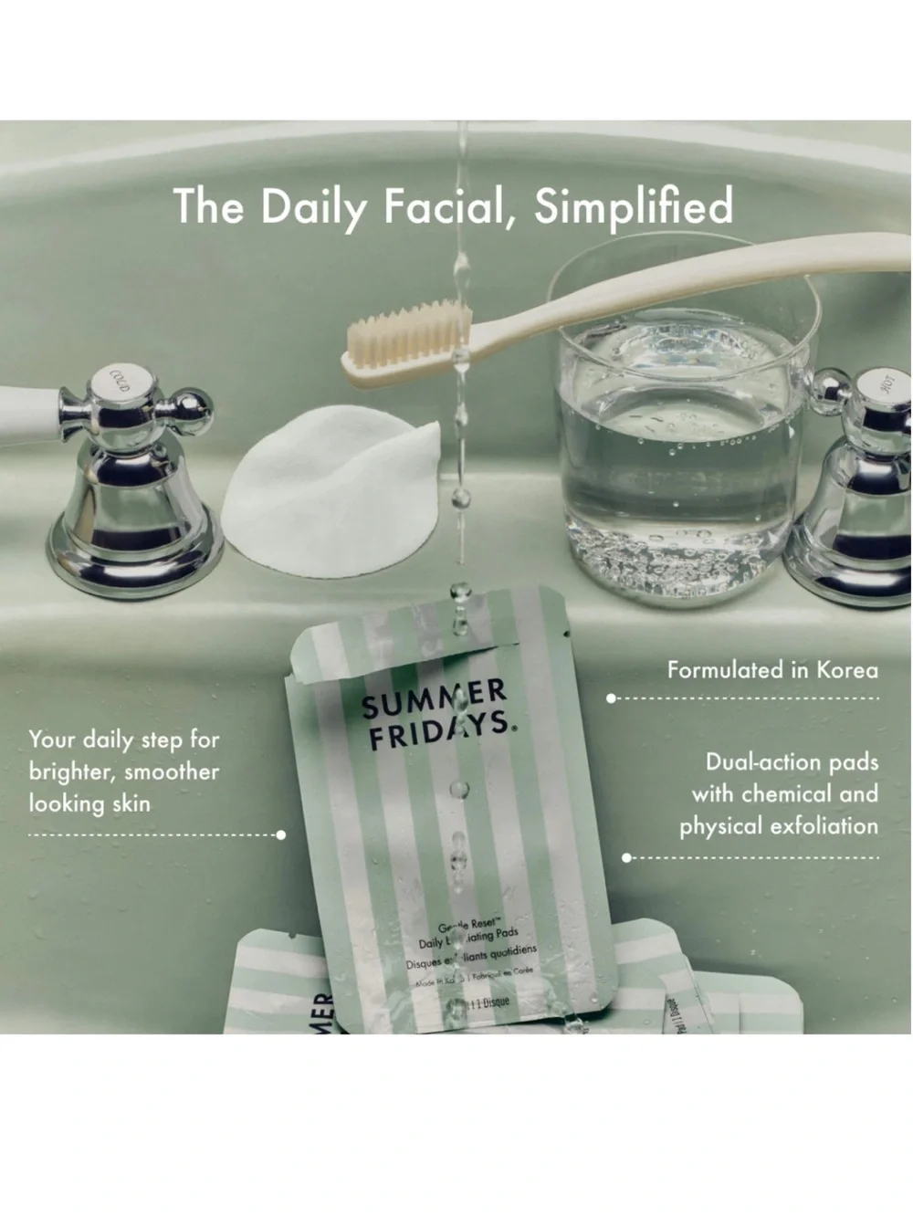Summer Fridays Gentle Reset Daily Exfoliating Pads - 30 Pads *BRAND NEW